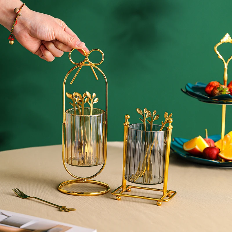 OSBORN light Luxury glass utensil storage holders & racks cutlery fork holder