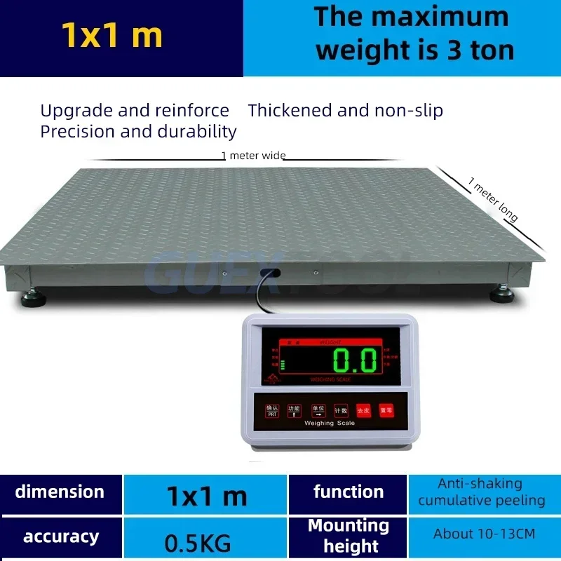 0-3 Tons Industrial Weighing Scale High-precision Animal Weighing Scale Floor Scales Digital Portable Livestock Weighbridge