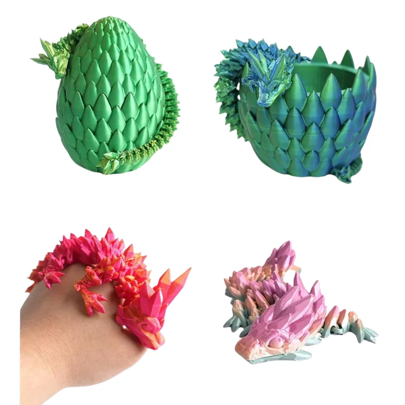 Custom 3D Printed Mysterious Dragon and Egg CNC Machined Chinese New Year Dragon Festival Gift or Collectible