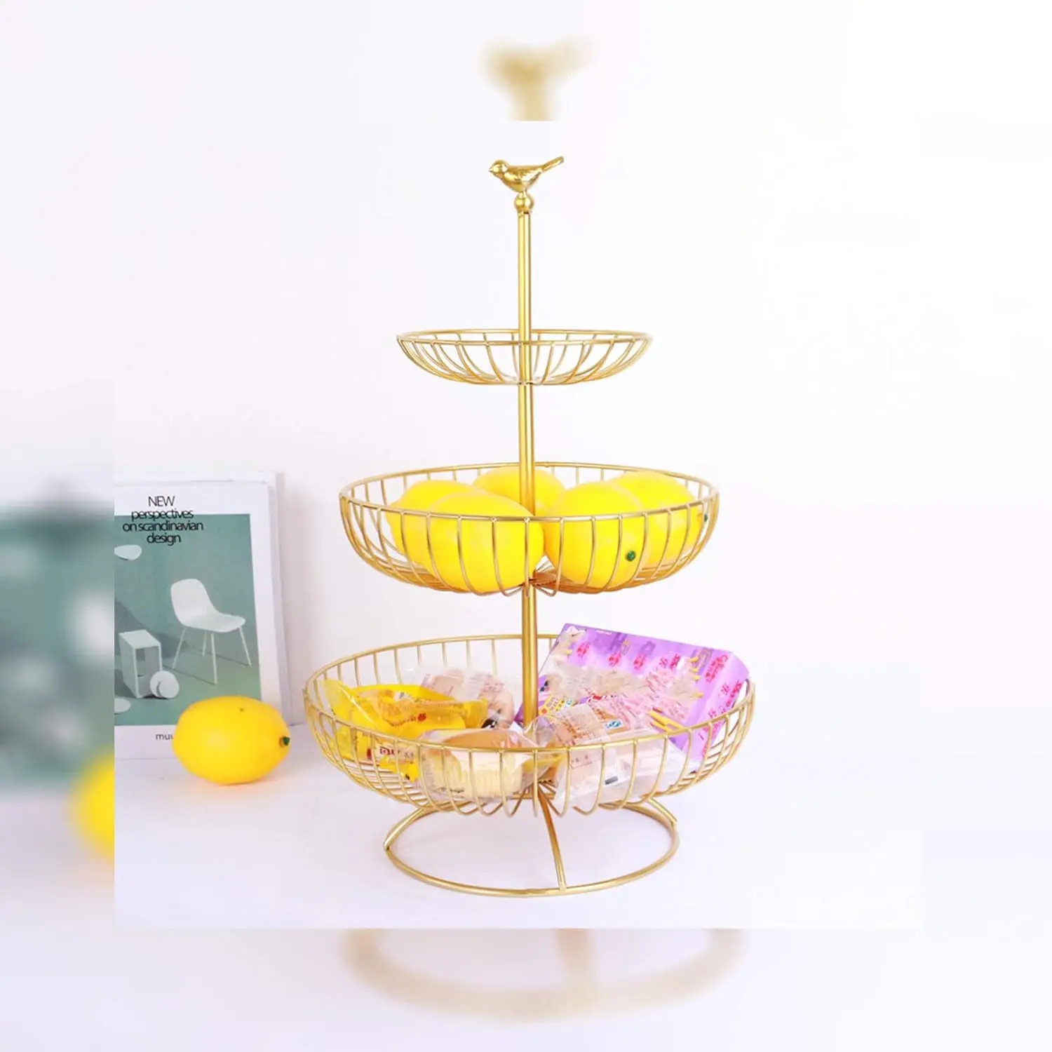 Portable L Basket Fruit Basket Bread Basket Vegetable Rack Fruits Vegetable Bowl Desserts Candy Buffet Plates Serving Tray Iron