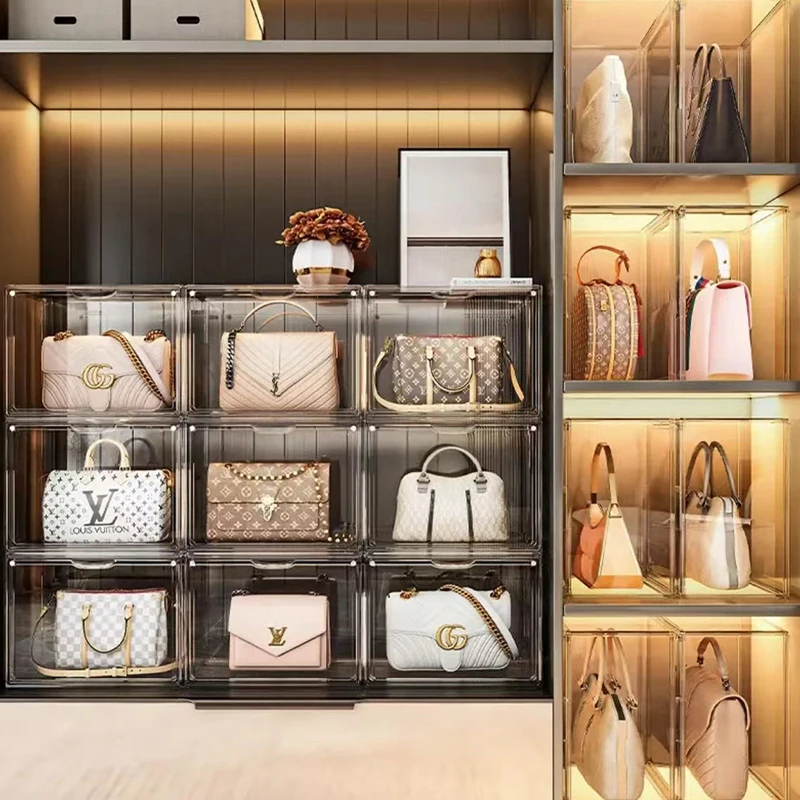 Лидер продаж, 2023 прозрачный органайзер для хранения сумок, акриловый футляр для дисплея, органайзер для сумок