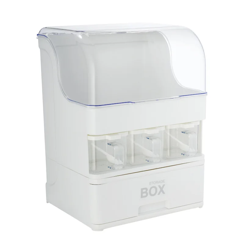 Multifunctional Plastic Kitchen Condiments Seasoning Organizer Rack Spice Jar Storage Box Containers