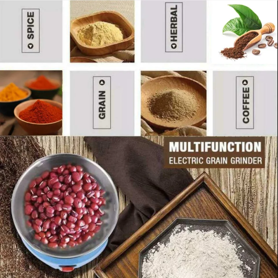 Mini Electric Coffee Grinder Milling Powder Grain Pulverizer Dry Spices Automatic Grinding Machine