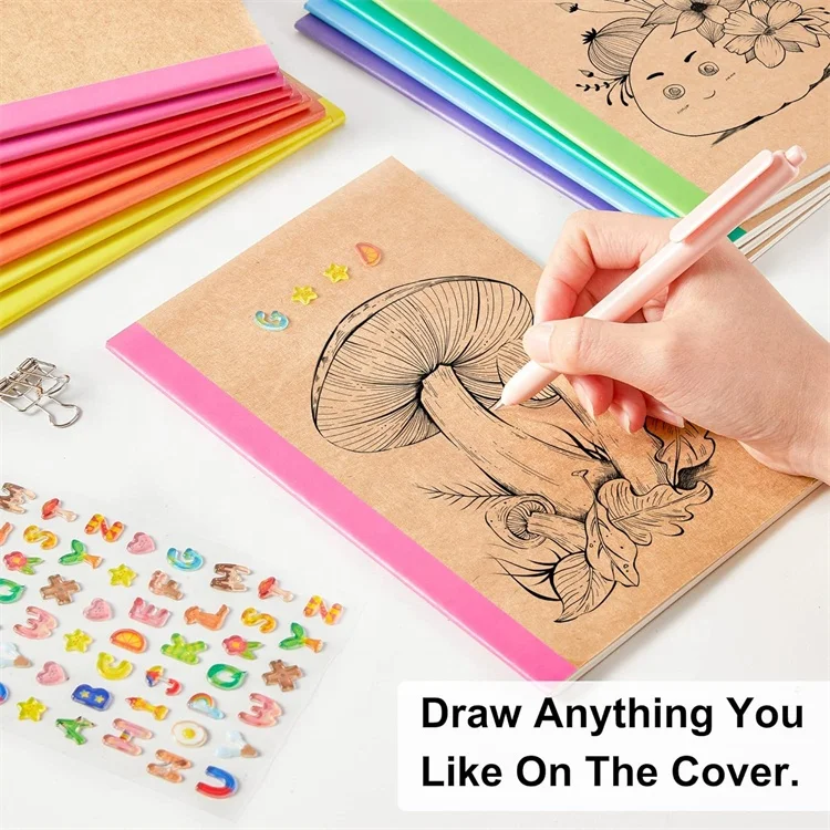 100 Pack A5 Kraft Notebooks 60 Pages Ruled Lined Journals  Soft Cover Kraft Composition Notebooks for Students Office School