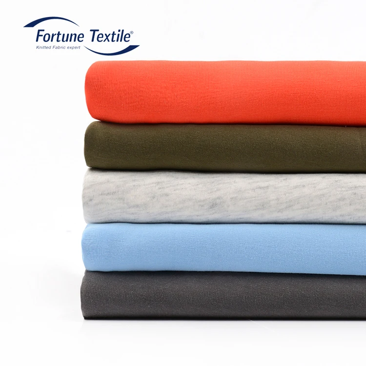 
China textile factory knit fabric 40S cotton 20D spandex Odell French Terry bonded fabric 460gsm for hoodies coat 