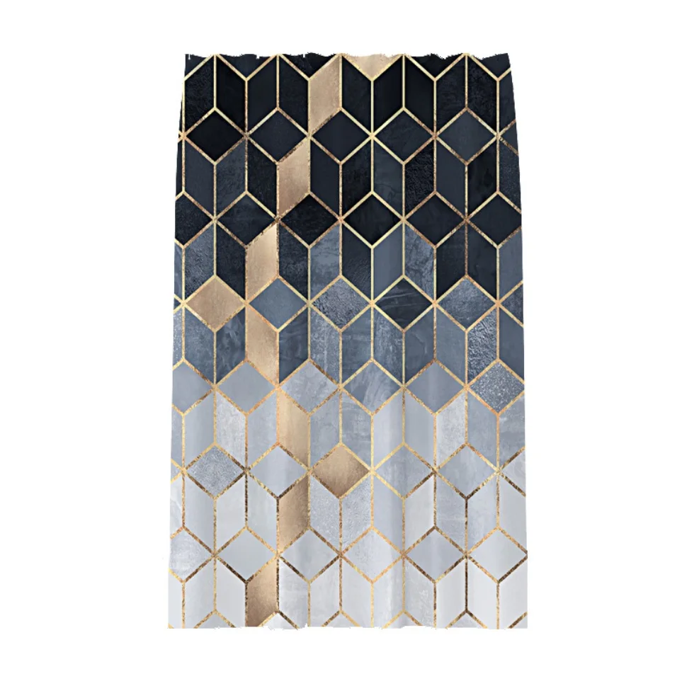 
Custom Bathroom Decorations Creative Pattern Digital Print Mildew Proof Polyester Shower Curtain with Hooks 