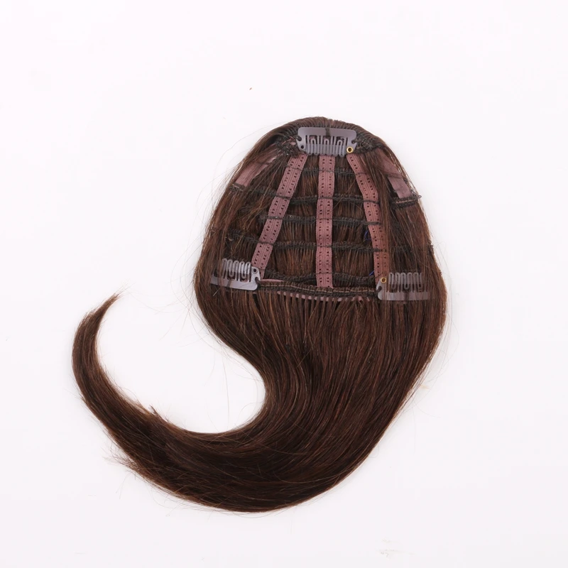 6inch stock human hair pieces bangs thick hair bangs with clips