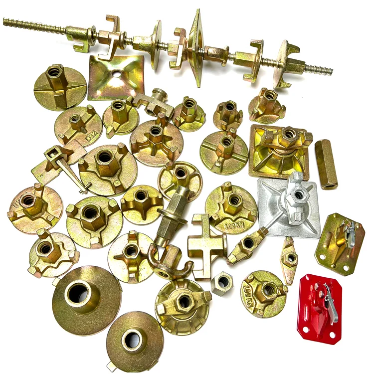 Construction  formwork Bolt Nut Tie Rod Wing Nut D16/d100mm Cold Rolled Adjustable Golden Zinc Tie Rod For Building