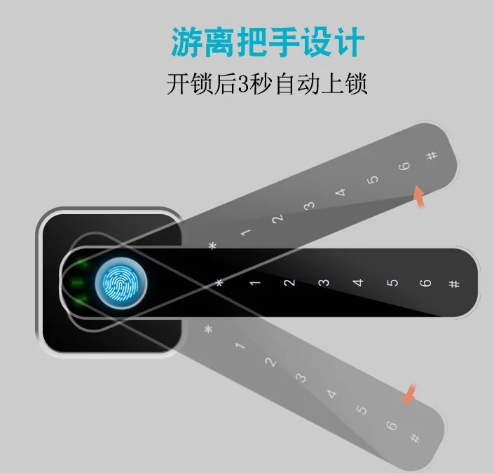 Digital smart locks !!!!smart handle fingerprint password cylinder key mobil app in goodum lock factory