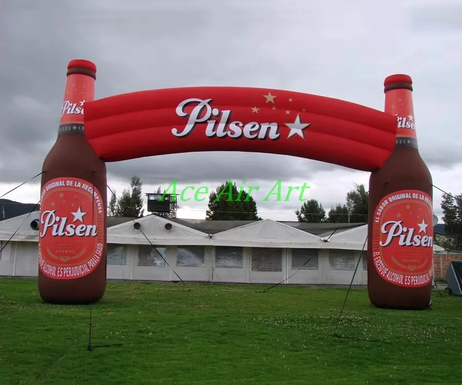 High Quality Inflatable Bottle Arch and Start Line Outdoor Party Event Tent in Bottle Shape Durable Balloon Design