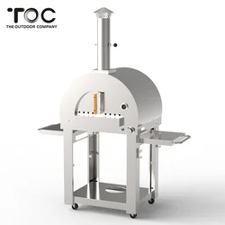 Household Grey Powder Coated Outdoor Gas Pizza Oven Burning Stainless Steel Pizza Oven