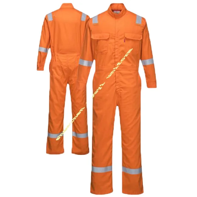Inherently Fire Retardant And Anti Static Protection Fr Coveralls Clothing With Reflective Tape