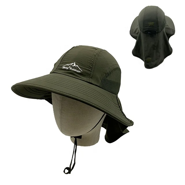 Hot Sales Fast Drying Polyester Outdoor Anti-UV Pure Color Fisherman Hat Bonnie Hat with Wider Brim