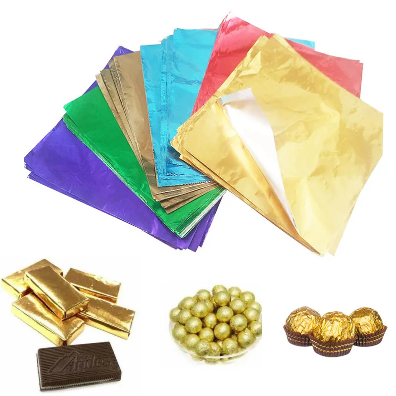 Food packaging chocolate wrapping paper laminated gold aluminum foil sheet
