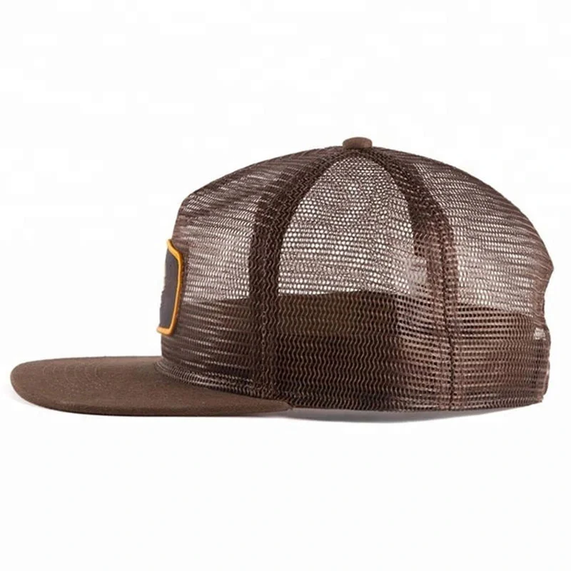Patch Snapback Trucker Caps Full Mesh Trucker Hats Wholesale 5 Panel Flat Brim Custom Logo Embroidered Trucker Cap 5-panel Cap