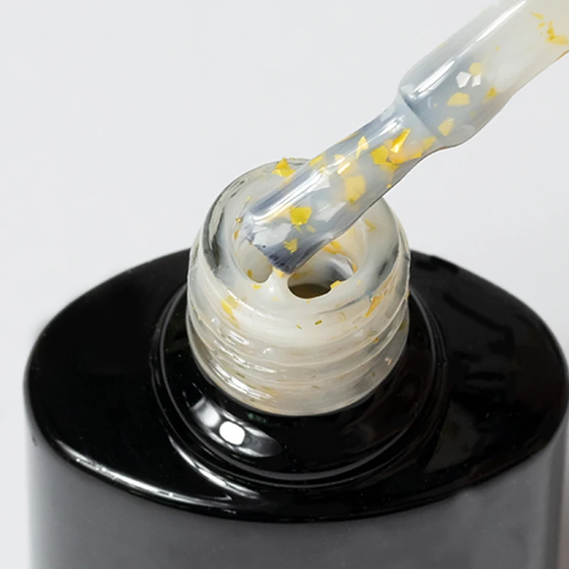 Nail Art New Gold Glitter Foil Flakes Base Coat OEM Private Label 1kg Rubber Base Nail Polish Gel