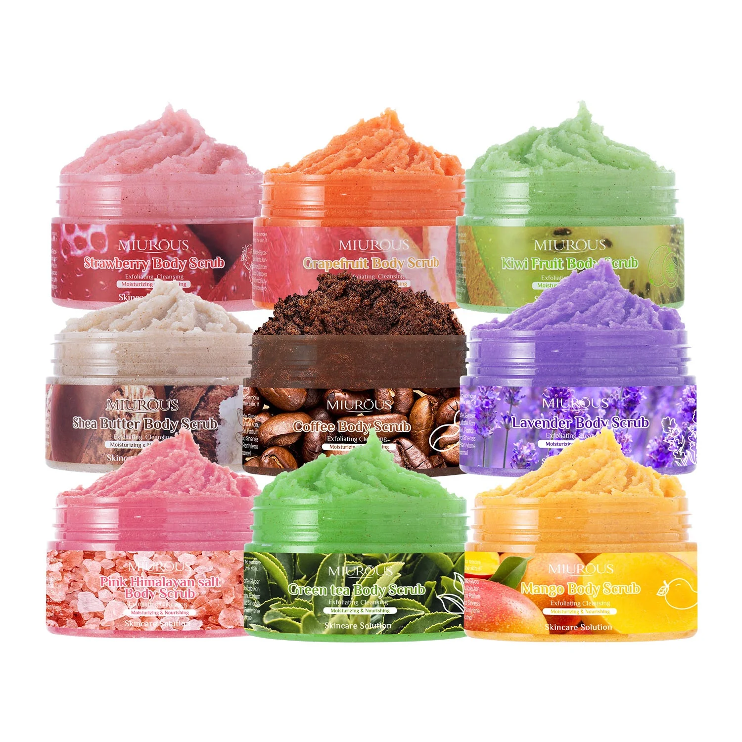 Free Sample Gommage Corporel 100% Natural Exfoliating Himalayan Salt Body Scrub Grapefruit Whitening Face Body Sugar Scrub