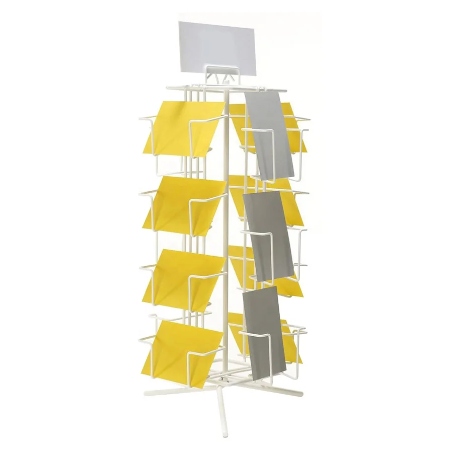 Light Duty Metal Wire rotating Pocket Greeting Cards CD DVD Display Racks rotating Metal magazine Postcard Display rack Stands