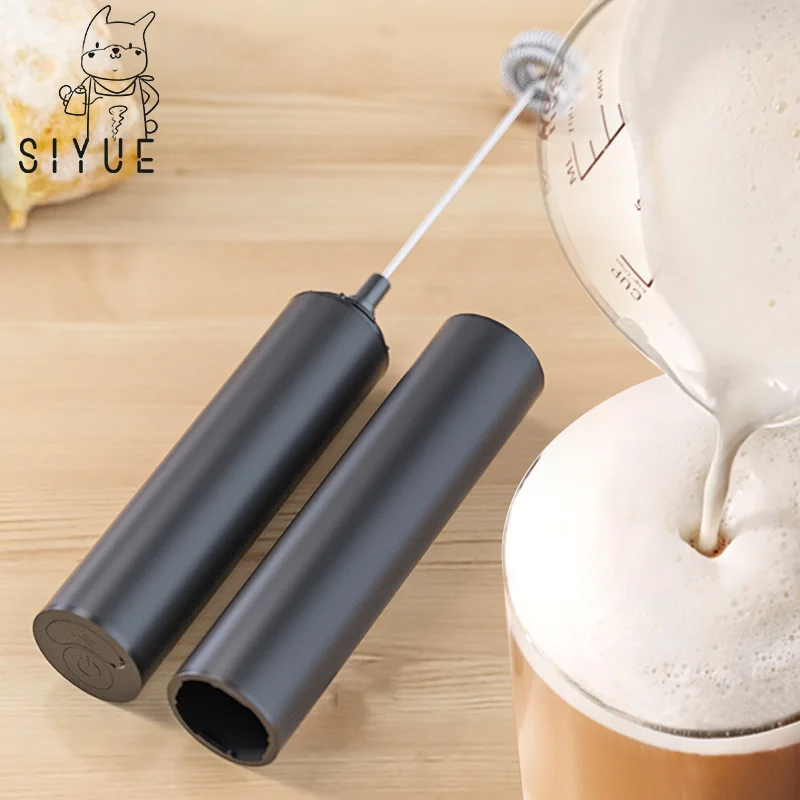 SIYUE Custom Printing Accepted Portable Electric SUS304 Frother Tool Handheld Milk Frother Flexibld Replacement Mixing Head 9166