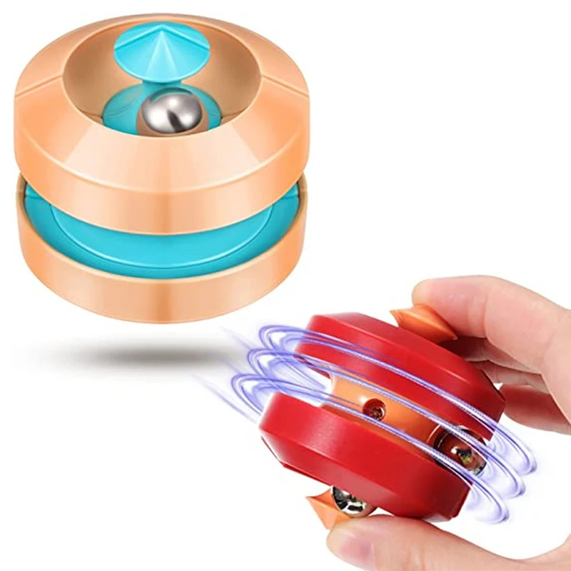 Wholesale Spinning Gyro Fidget Toys Stress Relief Magnetic Spinner Ball Fidget Toy Set Sensory Spinner Top Pinball Kids Gifts