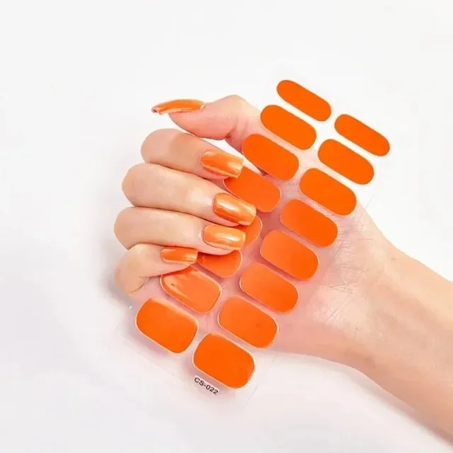 Waterproof Nail Gel Stickers Decals Semi Cured UV Lamp Gel Nail Sticker With UV Lamp and Long-Lasting