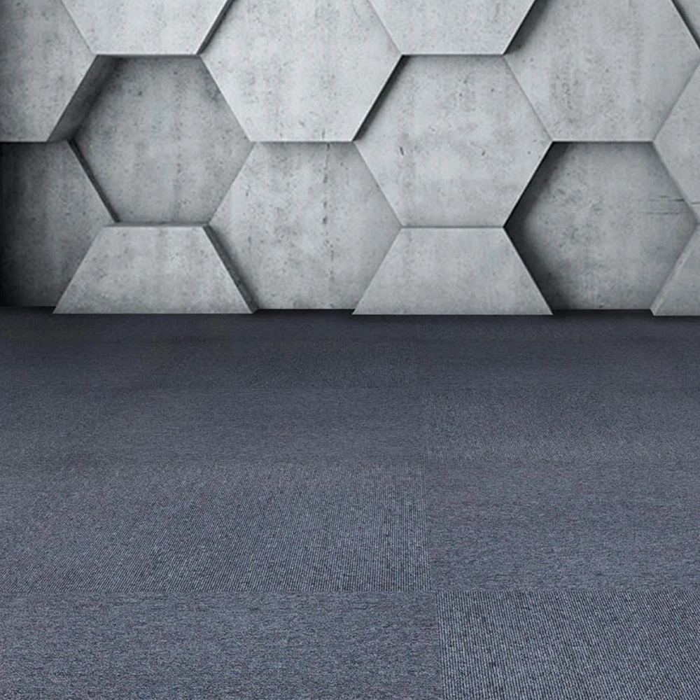 High Quality Modern Wrinkle Polypropylene Acoustic Floor Carpet tiles Fabric Tufting pvc back Carpet Squares Tiles
