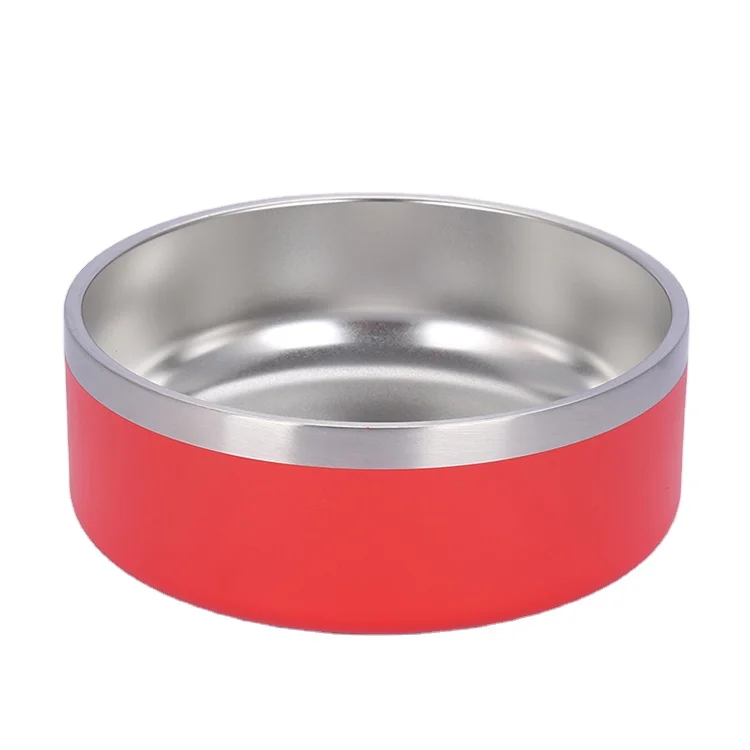 Wholesale Large 64 oz 42oz Dog Bowl Stainless Steel Pet Bowls Food Feeder Powder Coated Metal Dog Bowl for Dog with Logo