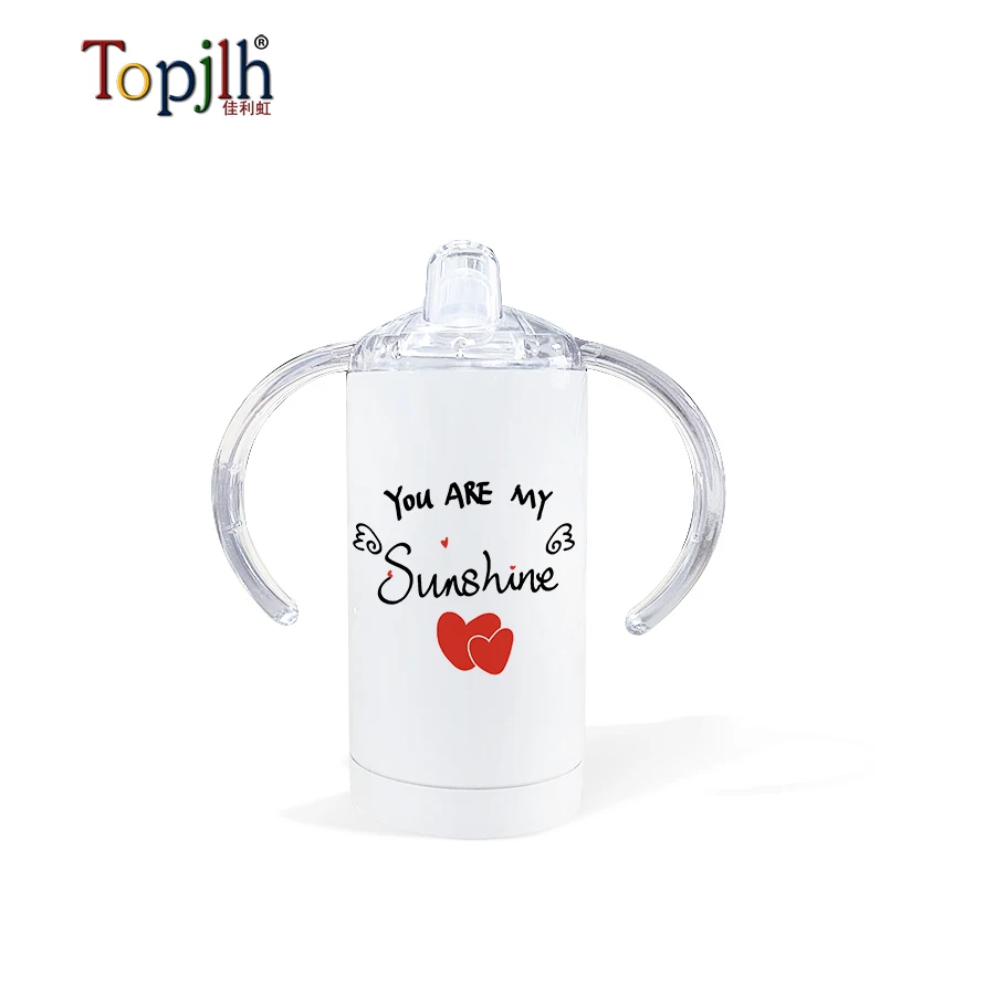 Topjlh top quality stainless steel baby products custom photo sublimation kids sippy cup