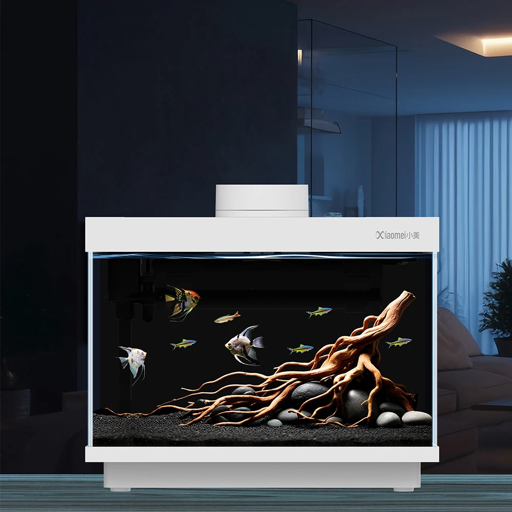 NEW Acrylic Square Mini Aquarium Tank Fish Aquarium Office Tea Table Decoration Feeding Box Fish Tanks Accessories