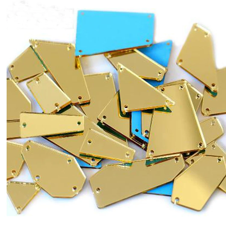 Mixed Shape Flat Back Acrylic Mirror Stones Sew On Mirror Stone