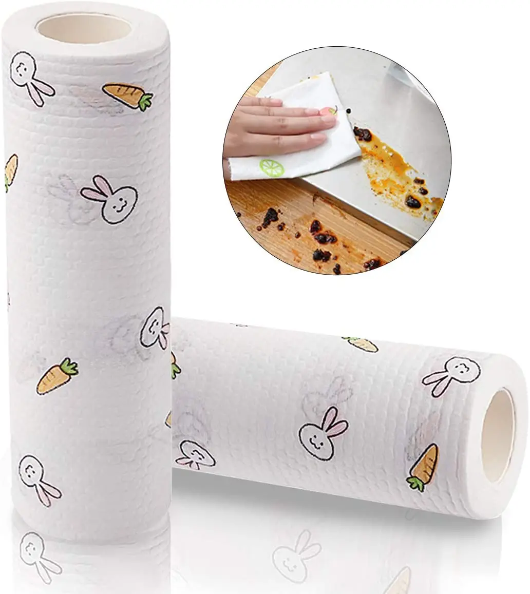  cheap Kitchen towel kitchen Cleaning disposable Towel roll cleaning wiping rags