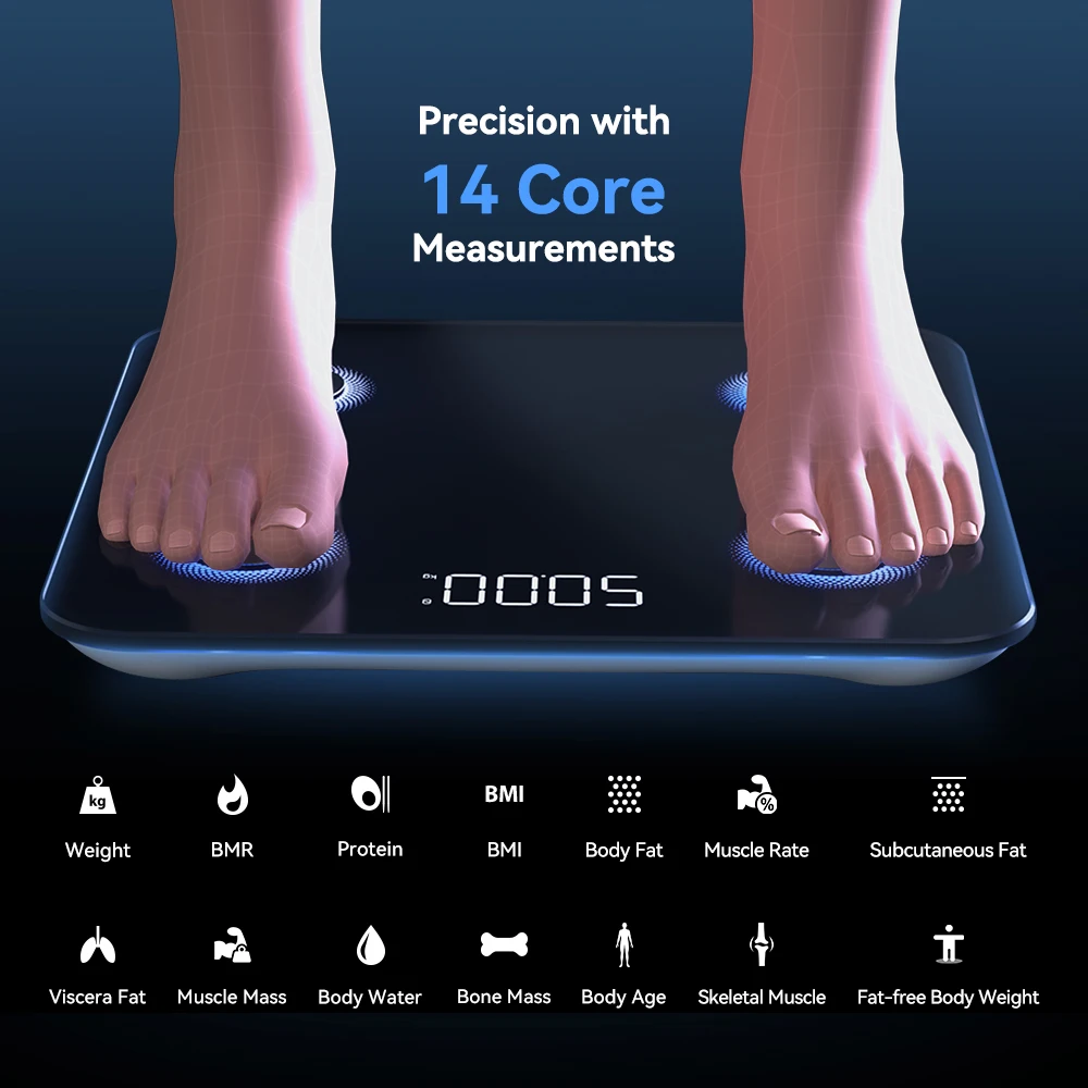 Led Electronic Digital Weight Scale Body Fat Smart Household Weighing Balance Connect Composition Weight Scale