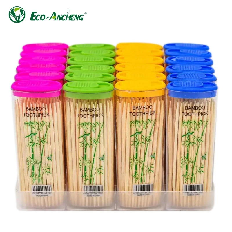 China Factory Supply Eco-Friendly Bamboo Toothpicks Custom Biodegradable Fruit Toothpicks Custom Bamboo Wooden Mint Toothpicks