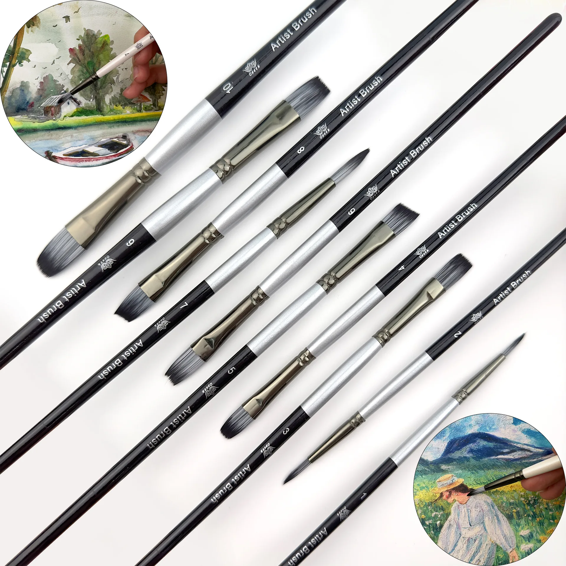 Paint Brushes Set 10pcs Multifunctional Double Color Artist Professional Brushes Set For Acrylic Oil Watercolor