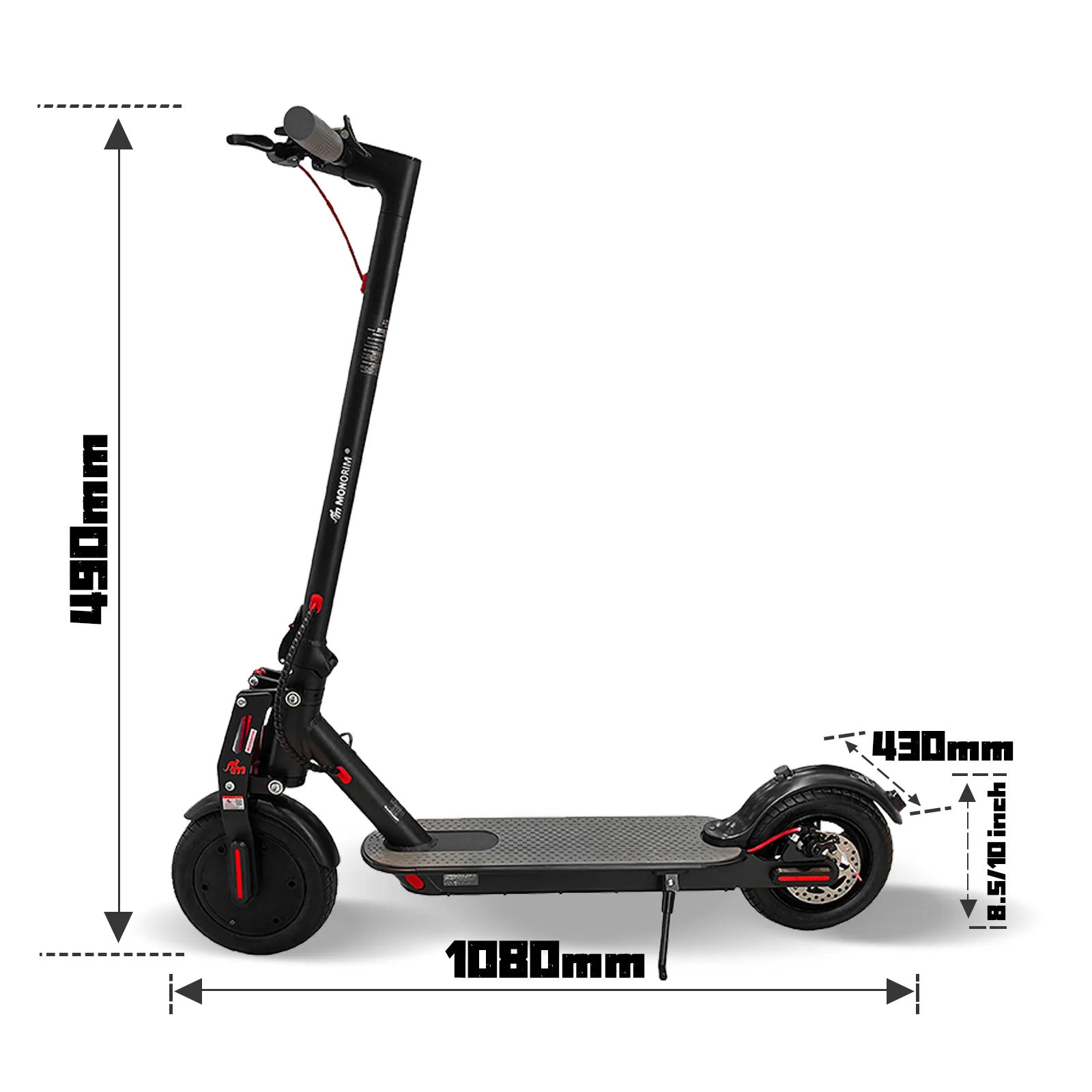 Monorim OEM T0S escooter 36v 350w motor 14.4ah LS/NLpower Cells with the front suspension kit, compact, light weight, foldable