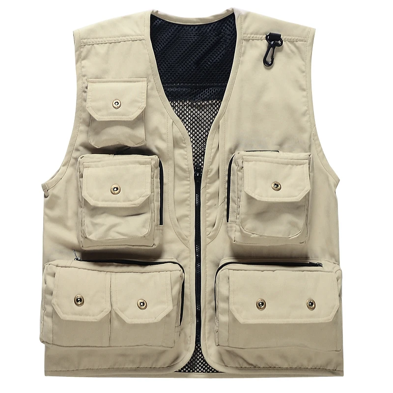
Multi pocket utility custom design zipper vests outdoor activities fishing journalist photography vests 