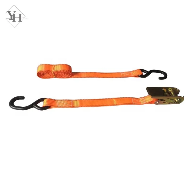 
wholesale custom 25mm 800kg motorcycle ratchet tie down straps small cargo lashing belt with double j hook 