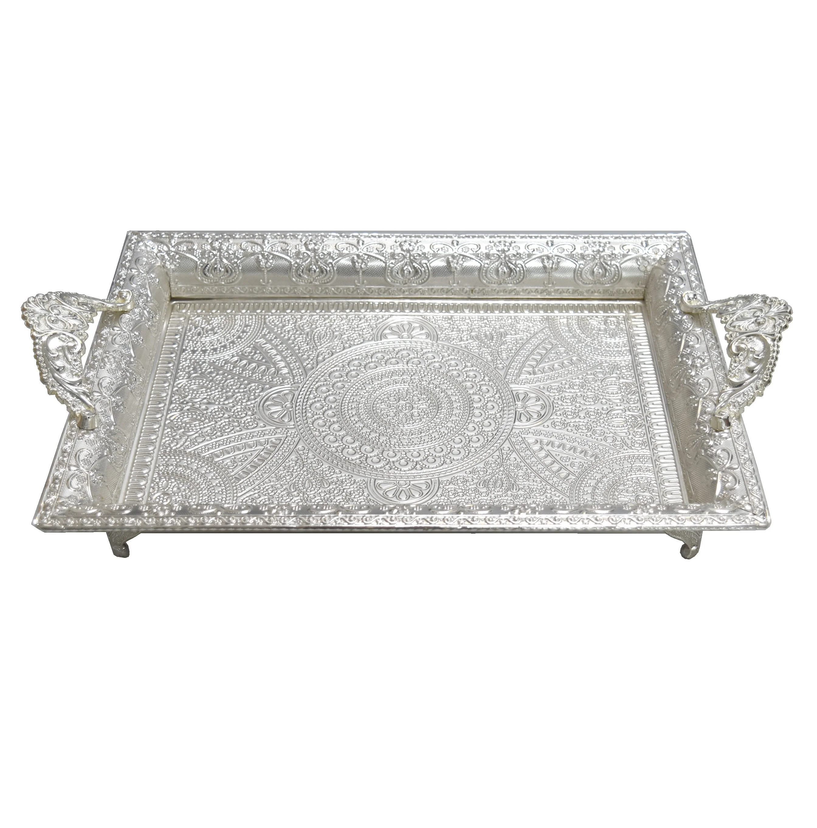 Diwali Arabic Muslim wedding decoration metal gold fruit serving gift tray