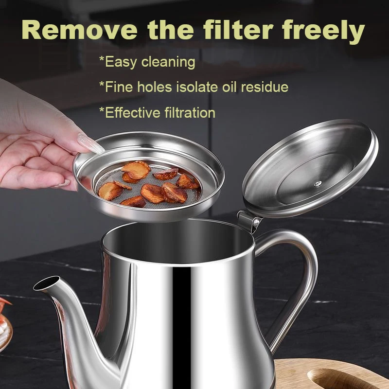 Unbreakable oil filter machine Condensation-free seasoning pots for kitchen handle within seasoning bottle