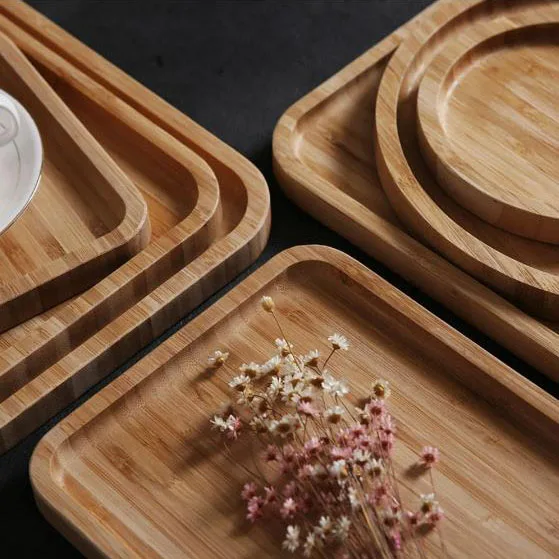 Hot selling wooden mini container bamboo tray retro wooden Saucer tray