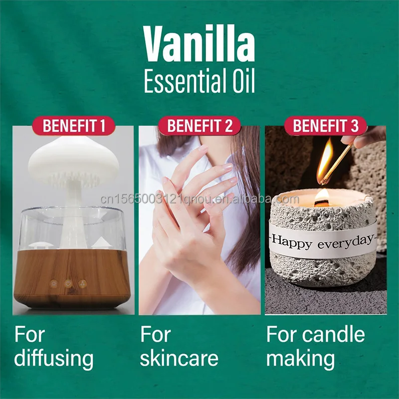 Vanilla Essential oil 100% pure natural plant oil wholesale and customized
