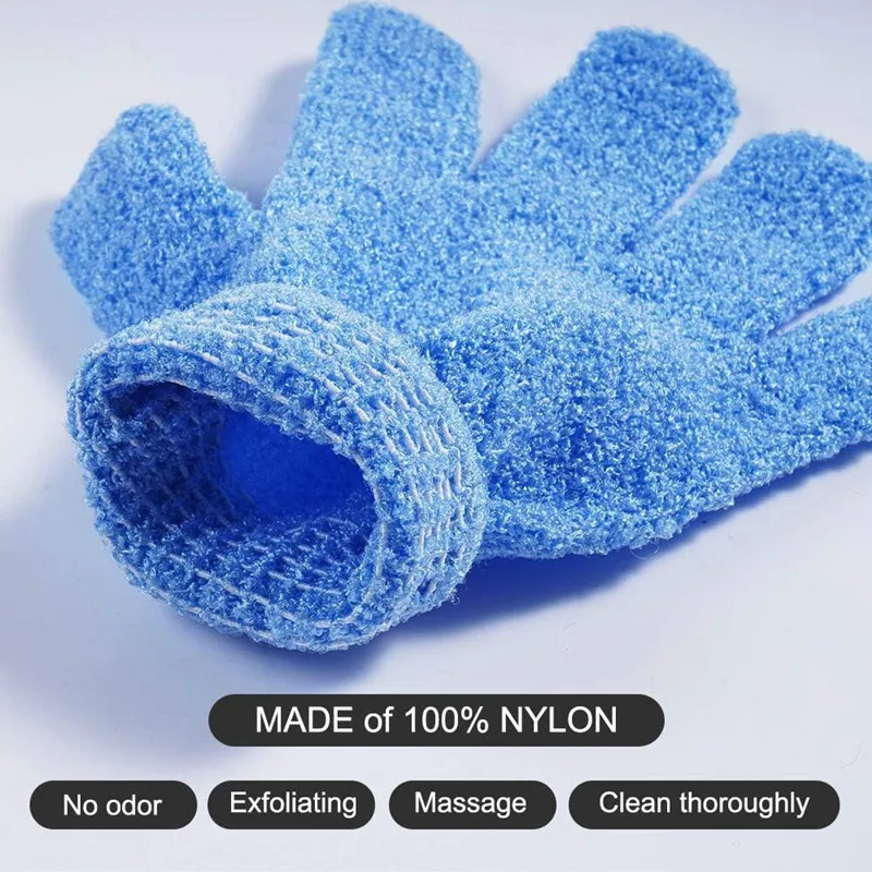 Wholesale Dead Skin Remove Body Scrub Massager Exfoliating Natural Nylon Shower Bath Gloves