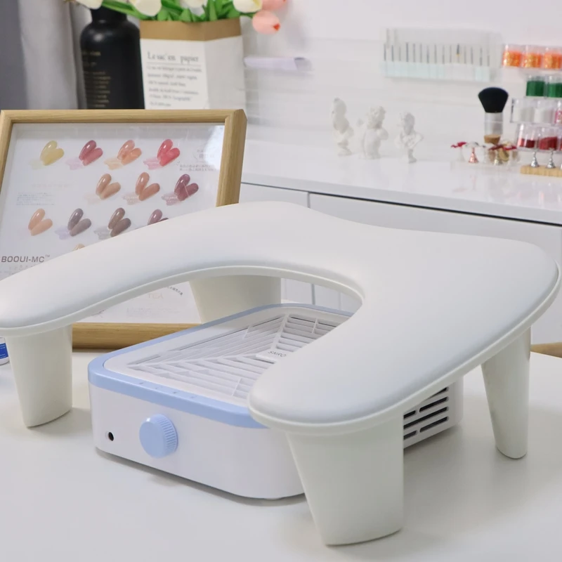 2024 New U Shape Luxury Manicure Designer PU Leather Custom  hand pillow nail arm rest stand For Nails