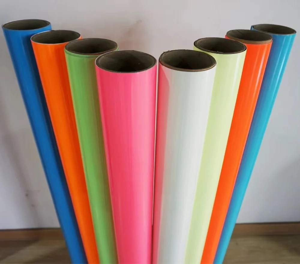 Colorful And PVC/PET  Dtf Protection Engraving Self-adhesive Glow In The Dark Vinyl Custom Design Printing Luminous Film