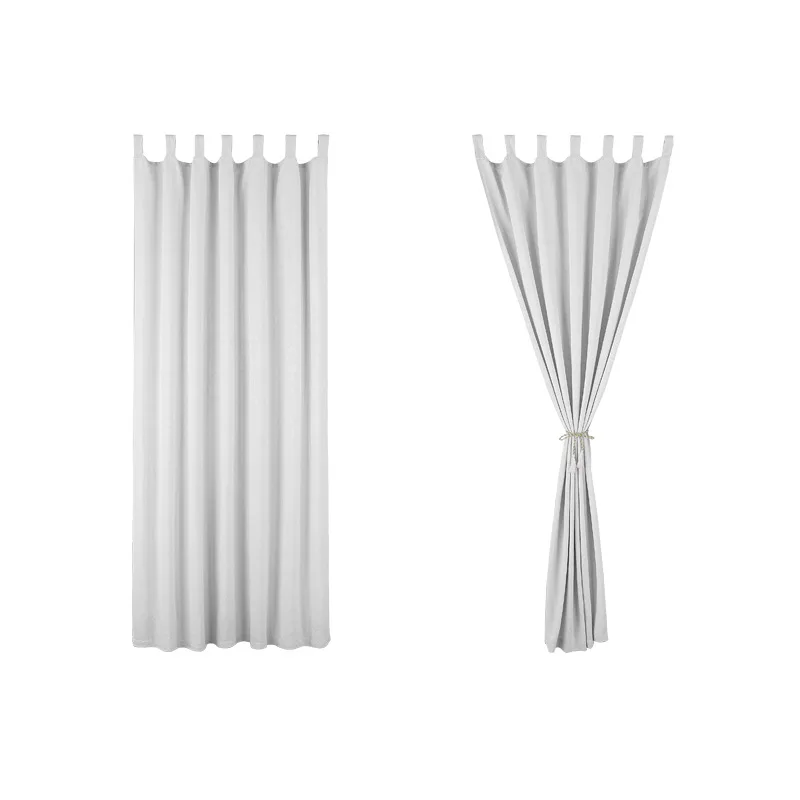 Amity Simple Design Solid Color Jacquard Waterproof Rod Pocket Curtains Polyester Cotton Outdoor Curtains For Home