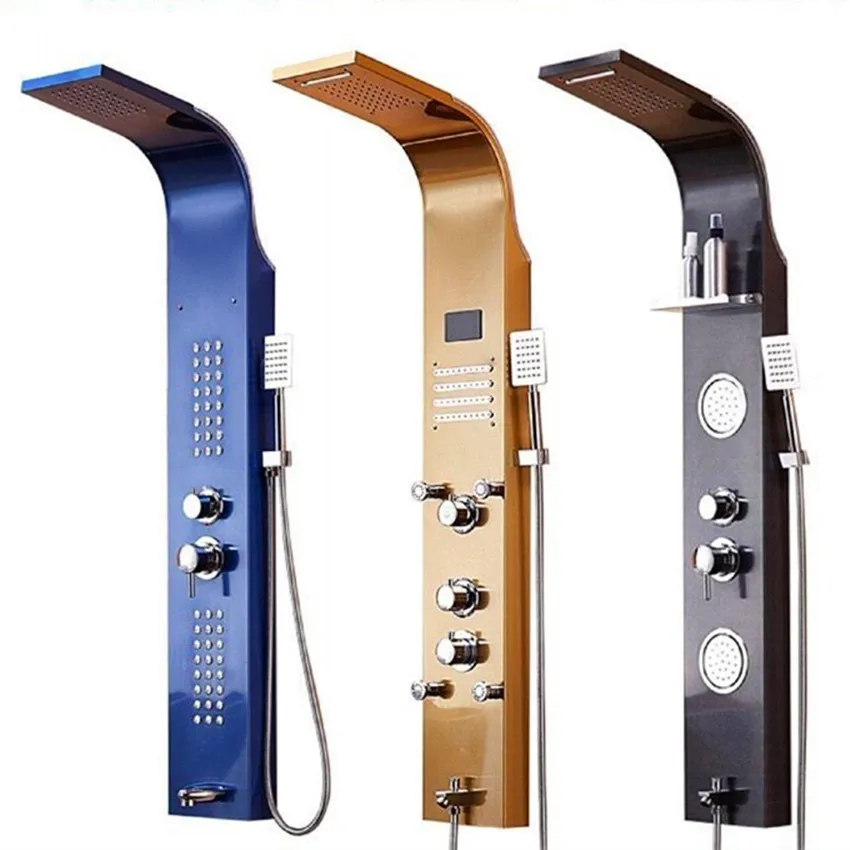 Holmine Popular New Design Modern Multi-Function Sanitary Ware Thermostatic Hydro Shower Panel ABS Handheld Panel Shower
