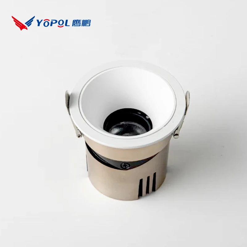 Adjustable Round Downlight 12W Commercial Down Light  Dimmable Ceiling 15W Recessed Hotel Anti-Glare COB LED Downlight