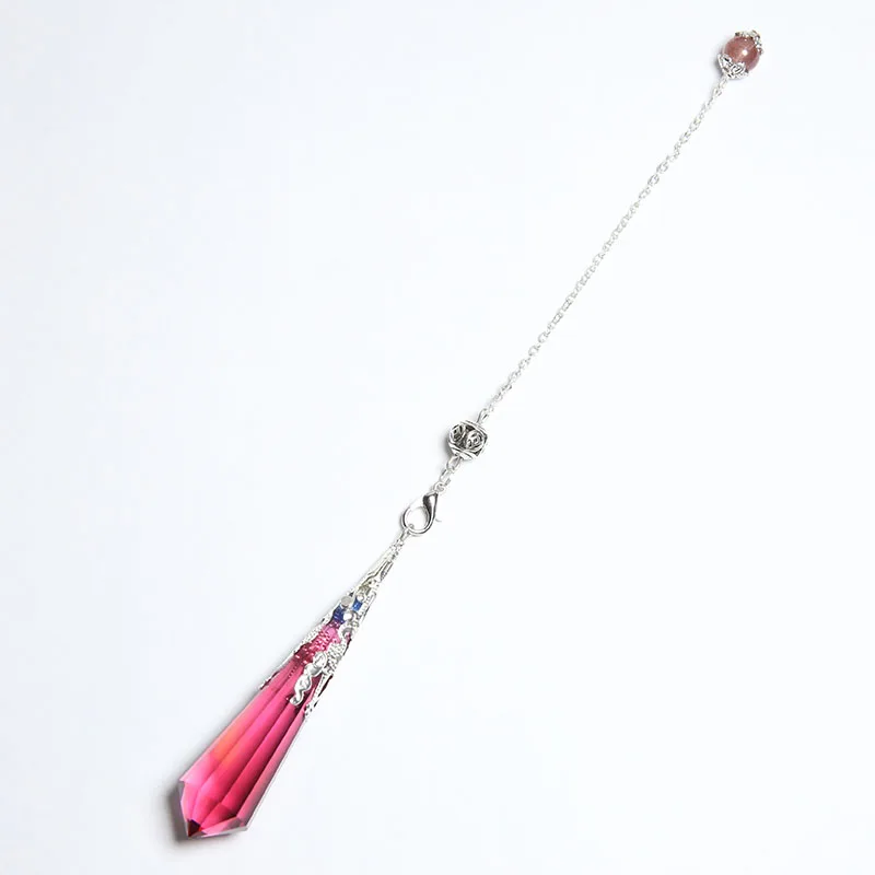 Natural red glass healing crystals Divination Reiki  Meditation Gemstone  Pendulums