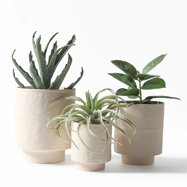 Simple Cactus Bonsai Nordic Handmade Plant Pot Ceramic Vase White Ceramic Decorative Pot Vases Decor Ceramic