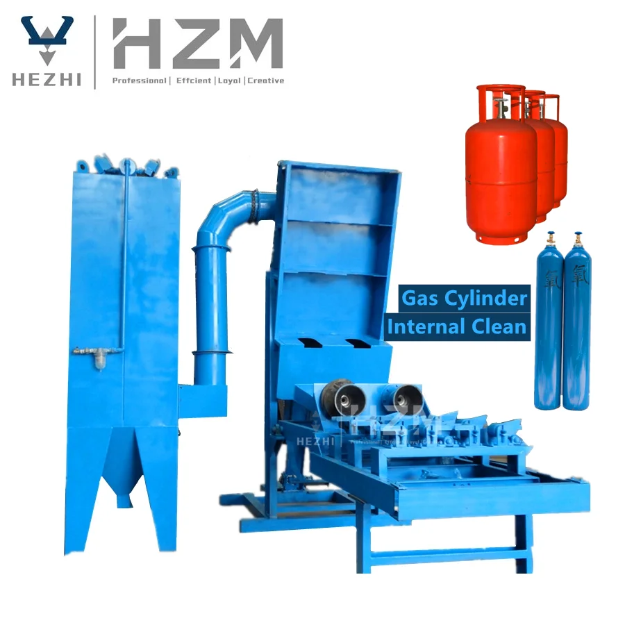 LPG Gas Cylinder  Internal Cleaning Shot Peening Blaster Steel Oxygen Tank  Inner Wall Sand Blasting Machine